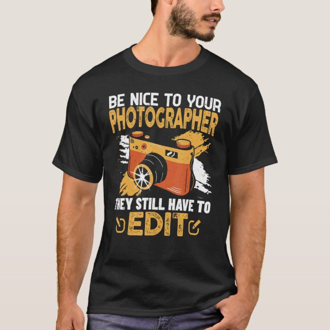 T-shirt Photographie Cameraman Dit Être Très Sympa À Photo (Devant)