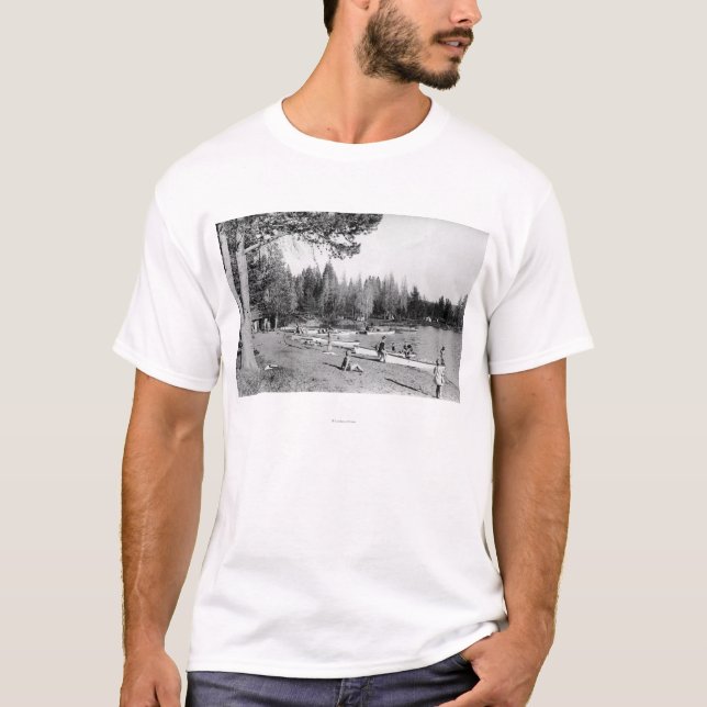 T-shirt Photographie de nageurs de plage de lac diamond, (Devant)