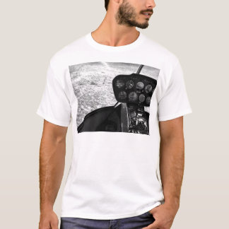 T-shirt Photographie de noir et de wihte d'un hélicoptère