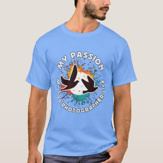 T-shirt Photographie d'oiseaux Ma passion Mon ornithologue