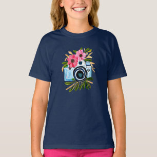 T-shirt Photographie Personnalisée Fleurs Appareil Photo V