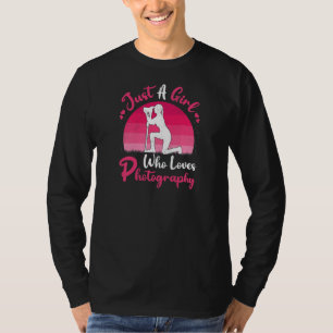 T-shirt Photographie Vintage Juste Une Fille Qui Aime Pho