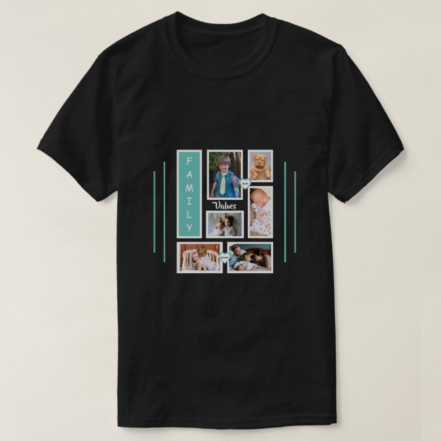 T-shirt Photos de famille personnalisées Conception de col (Design devant)