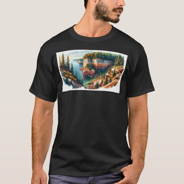 T-shirt Photos De Rocks National Lakeshore, Capturant Le (Devant)