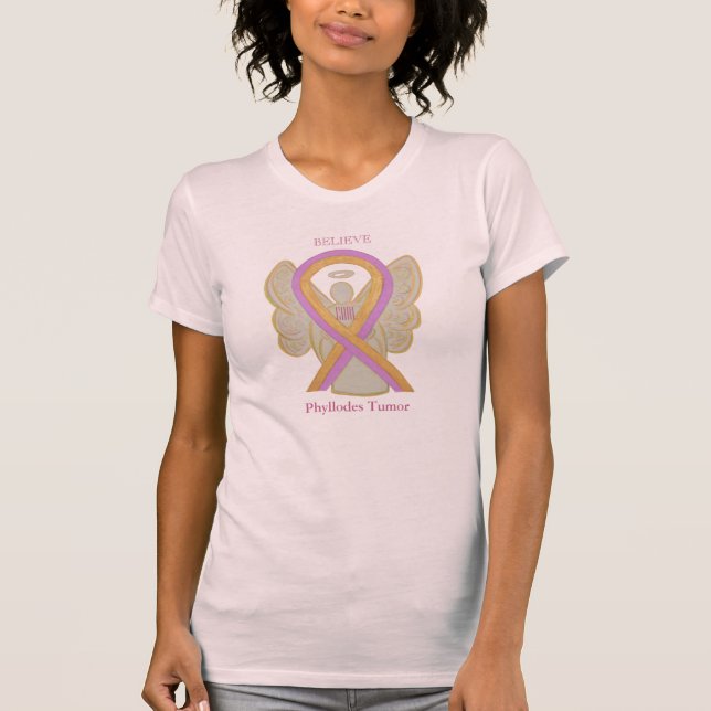 T-shirt Phyllodes Tumor Sensibilisation Ruban Angel Chemis (Devant)