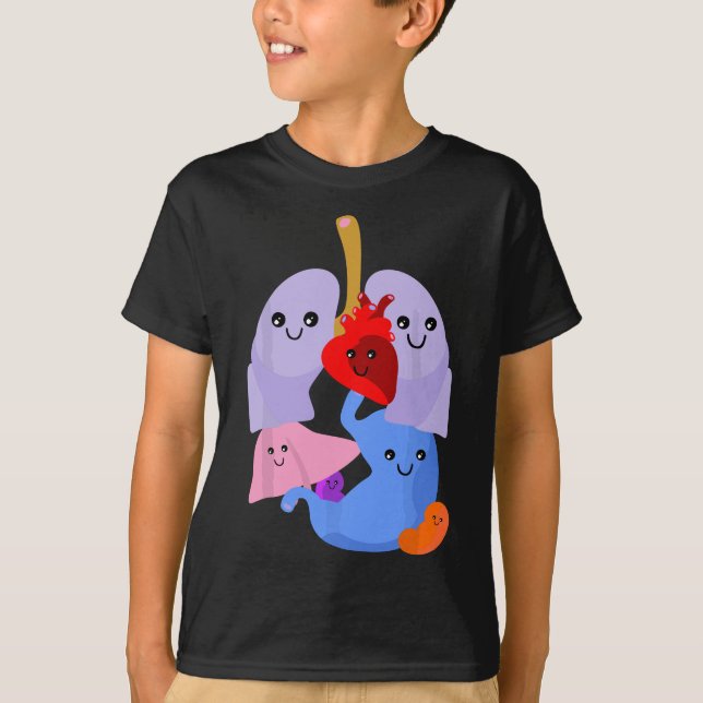 T-shirt Physiologie anatomique Poumons cardiaques maladie  (Devant)