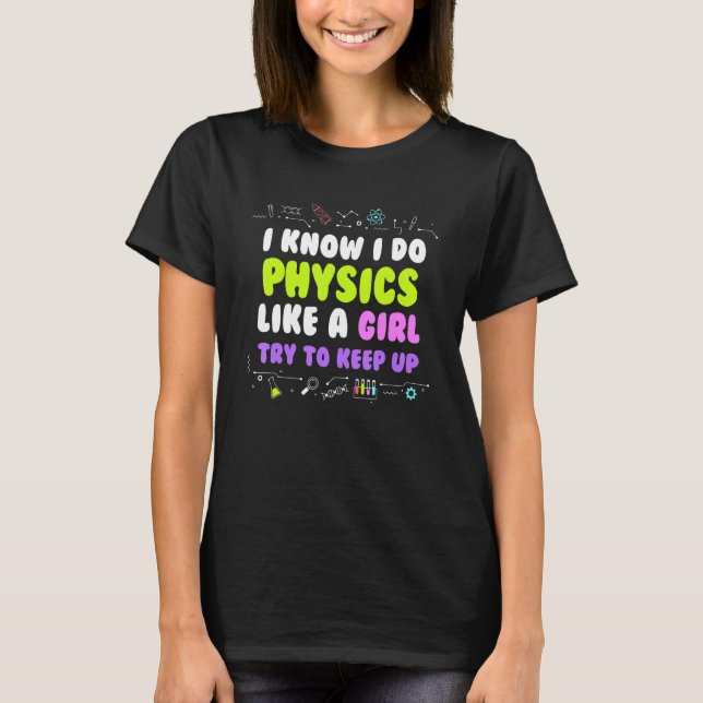 T-shirt Physique cool Pour Femmes Filles Mécanique Quantum (Devant)