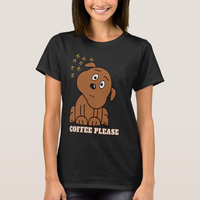 T-shirt Pi Day Math Coffee and dog  Geometry Trigonometry (Devant)