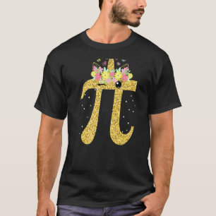 T-shirt Pi Jour Radiant Cute Graphique Math Unicorne Face 