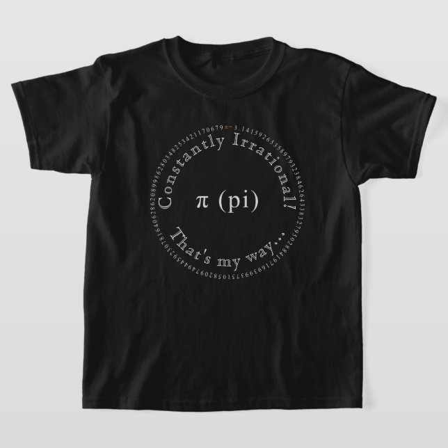 T-shirt Pi, L'Irrationnel Mathématique Des Enfants Constan (Poser)