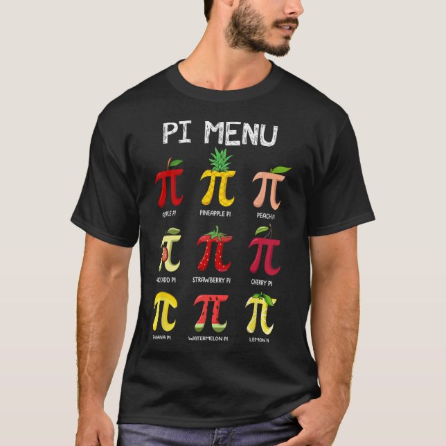 T-shirt Pi Menu Pie Mathématiques Jour Mathématiques Mathé (Devant)