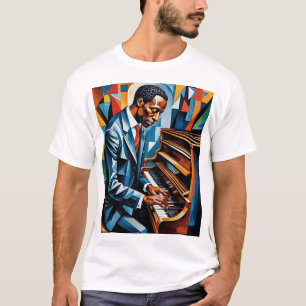 T-shirt Pianiste de jazz Musicien Abstrait Style artistiqu
