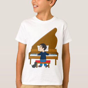 T-shirt Pianiste et chien