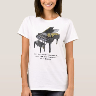 T-shirt Piano à queue aquarelle  Illustration Citation Cho