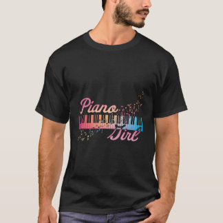 T-shirt Piano Clavier coloré Notes musicales