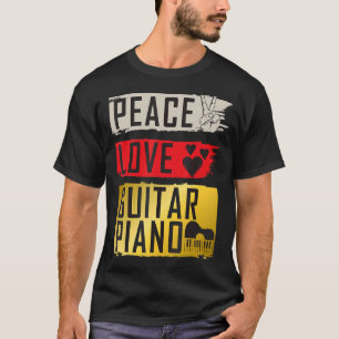 T-shirt Piano de guitare instrument de musique Harpejji Gu