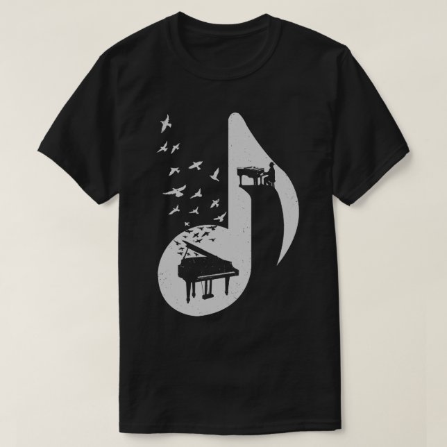 T-shirt Piano de musique (Design devant)
