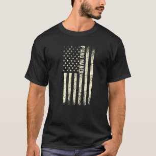 T-shirt Piano Drapeau Usa Fier Piano Maker Américain