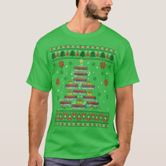 T-shirt Piano Enseignant Arbre de Noël Vilain Chandail de
