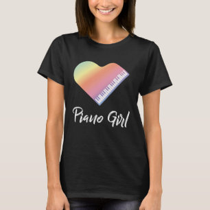 T-shirt Piano Girl Piano Piano Musique classique Jazz