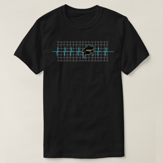 T-shirt Piano Heartbeat Best Piano Cadeau Pour Les Amateur (Design devant)