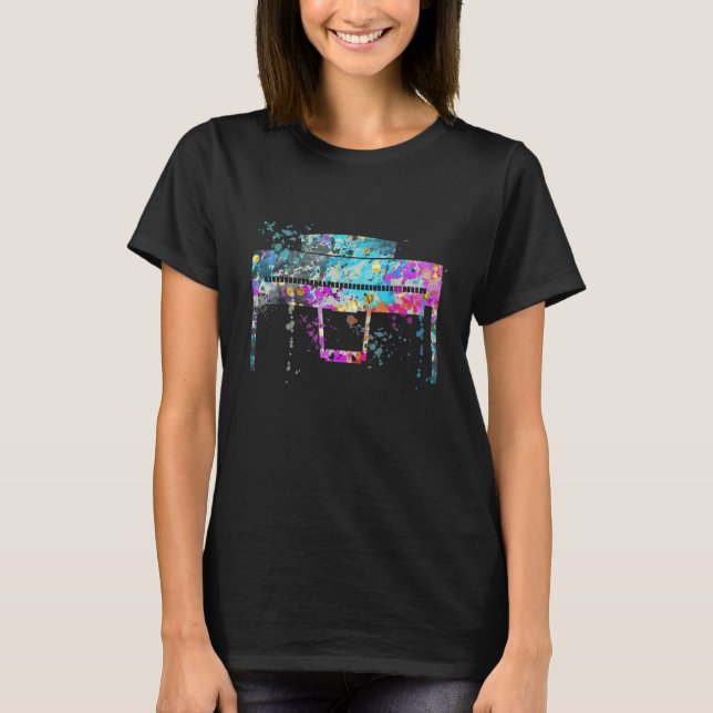 T-shirt Piano Instrument Silhouette Pianos (Devant)