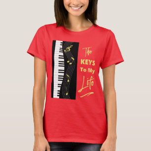T-shirt Piano Keyboard Players Fun Music Notes Graphique