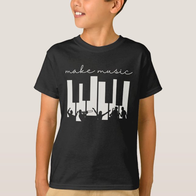 T-shirt Piano Keys Musician Band Orchestra Music Teacher (Devant)