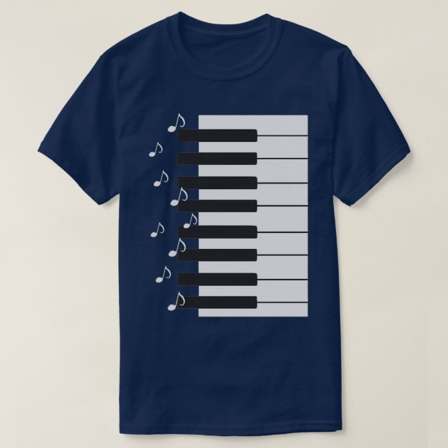 T-shirt Piano keys with music notes piano player musician  (Design devant)