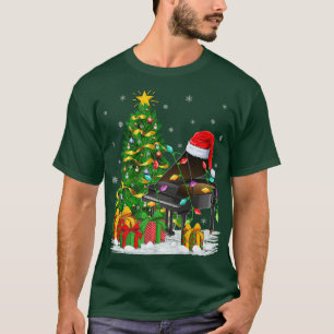 T-shirt Piano Music Lover Matching Santa Hat Piano Christa