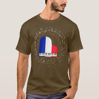 T-shirt Piano Musicien Musique Lover Treble Clef Français