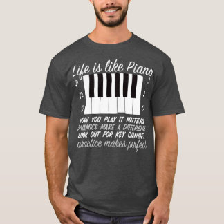 T-shirt Piano Player Enseignant Cadeau Clés Clavier Musiqu