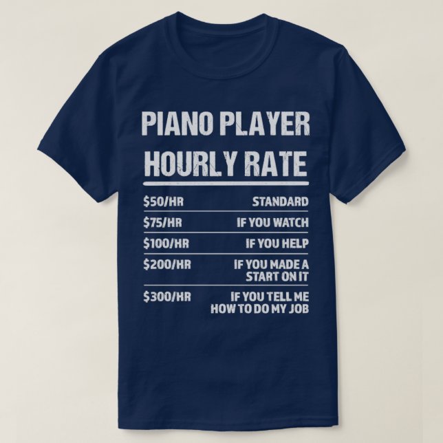 T-shirt Piano Player Horaire Note Amusante Cadeau Annivers (Design devant)