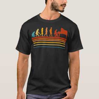 T-shirt Piano Player Pianist Evolution Retro 