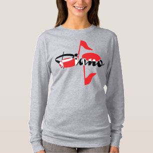 T-shirt Piano Red Notes