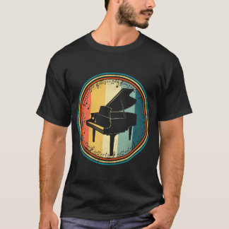 T-shirt Piano Retro Vintage 70s 80s Player Pianist boy