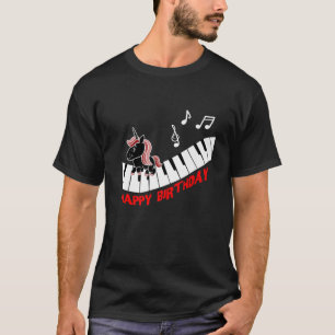 T-shirt Piano Unicorn Piano Funny Animaux Musique Joyeux B