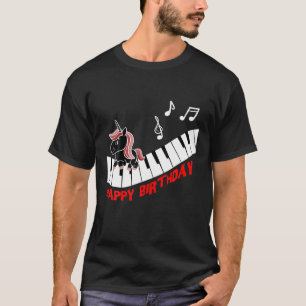 T-shirt Piano Unicorn Piano Funny Animaux Musique Joyeux B
