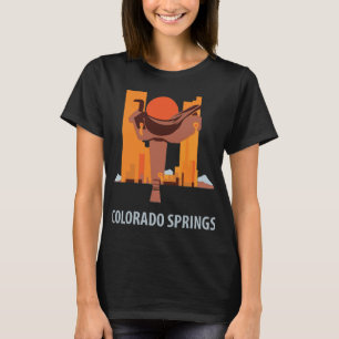 T-shirt Pic de Colorado Springs, Art du milieu du siècle, 