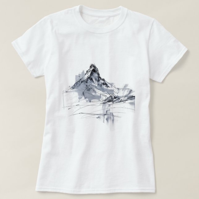 T-shirt Pic de montagne Abstrait (Design devant)