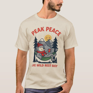 T-shirt Pic Paix Ours dans Hamac Camping