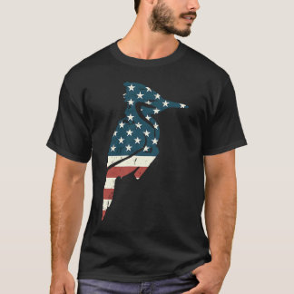 T-shirt Pic vert Drapeau Américain Vintage Oiseau  R Patri