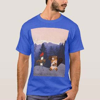 T-shirt Pic vert et castor Campeurs d'animaux sauvages amu