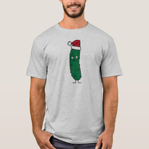 T-shirt Pickle à l'aneth de Noël utilisant un casquette 