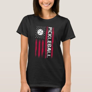 T-shirt Pickleball American Flag Patriotique USA Fun Leisu