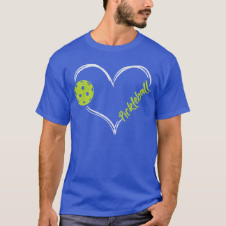 T-shirt Pickleball Cœur Amour Pickle Ball Joueur Sport Fem