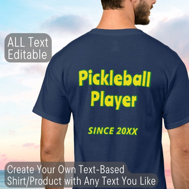 T-shirt Pickleball de texte personnalisé ou ajouter votre  (Créateur téléchargé)