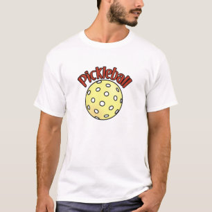 T-shirt Pickleball en rouge avec balle jaune
