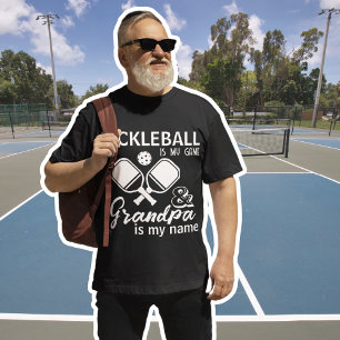 T-shirt Pickleball Est Mon Jeu Grand-Papa Est Mon Nom Noir
