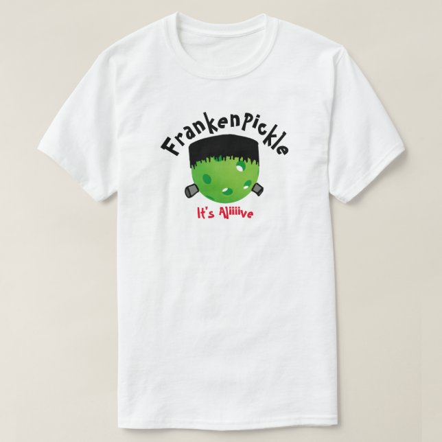 T-shirt Pickleball Halloween - FrankenPickle - It's Alive (Design devant)